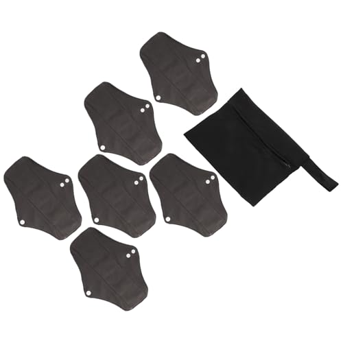 TEHAUX Juego de Compresas Menstruales Reutilizables M 6 Toallas Sanitarias Lavables para Mujer Transpirable y Absorbente Bolsa de Almacenamiento Adecuado para Embarazo y Uso Diario