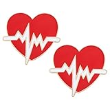 LALADEFIEE 2 Stück Medizinische Broschen Rotes Herz Design Anstecknadel für Krankenschwestern und Ärzte Modische Anstecker als Geschenk für Medizinisches Personal