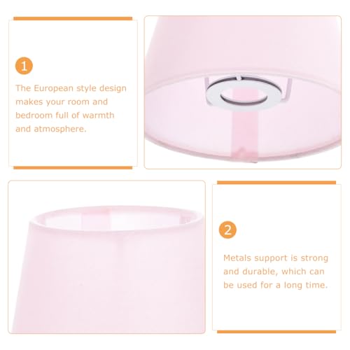 Image of Hemobllo Pink Fabric Lamp Shade Pendant Lamp Shade Cover for Table Floor Wall and Desk Lamps Soft Light Diffusing Decorative Light Cover for Bedroom Living Room Kitchen Office 5.51 X 5.51 X 5.11 in