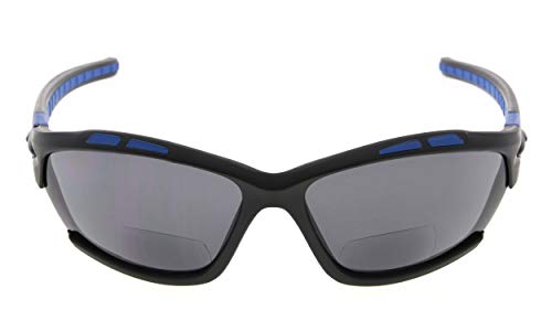 Eyekepper Tr90 Sports Gafas De Sol Bifocales Béisbol Running Fishing Conducción Golf Softball Senderismo Mate Negro-Azul Marco Gris Lente 3.0 Eyekepper Tr90 Sports Gafas De Sol Bifocales Béisbol Running Fishing Conducción Golf Softball Senderismo Mate Negro-Azul Marco Gris Lente 3.0