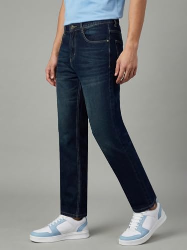 Image of Urbano Fashion Men's Relaxed Fit Washed Denim Jeans Non-Stretchable