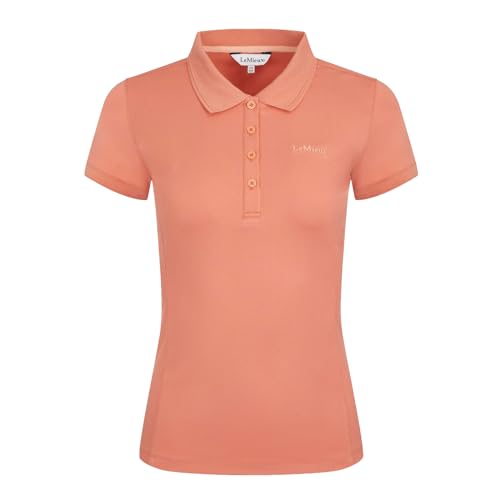 Polo para mujer LeMieux Classique albaricoque de secado rápido y costuras planas antifricción