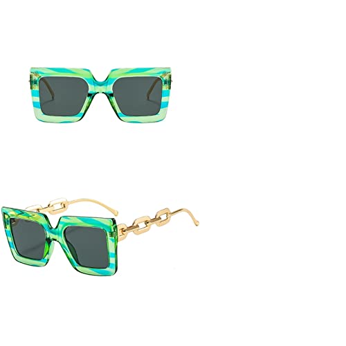 Lunettes de soleil à la grande trame carrée et sa chaîne géométrique intégrée - 3
