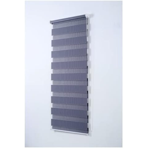 Zebra Roller Blinds - Grey Dimout Fabric Cover