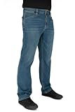 LAPG Core Flex Tactical Jeans for Men, Multi-Pockets, Lightweight & Durable Men’s Mid-Rise Stretch Denim Jeans, Straight Fit, Vintage Wash, 36 X 30