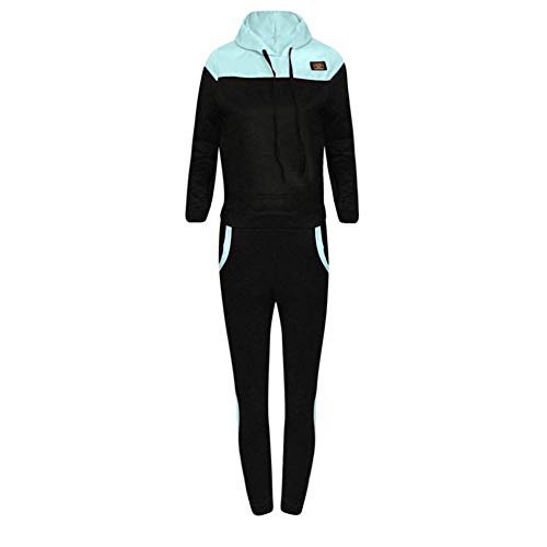 Survêtement à capuche pour femme Colorblock Gym Yoga Entraînement 2 pièces Tenue de jogging Costume de sport - Vert - 58 Cover