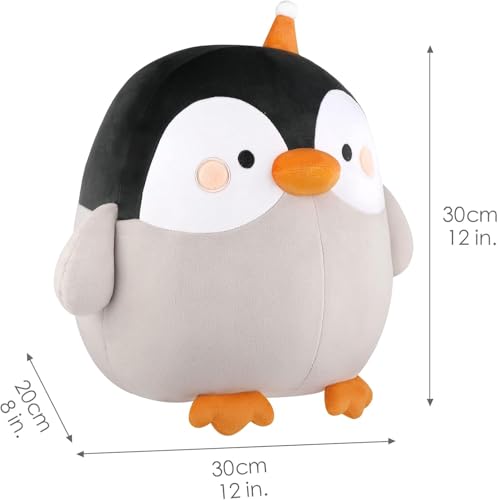GAGAKU Plüschkissen 30cm Plüschtier Kuscheltie für Kinder Erwachsene süßes Stofftier Geschenk für Geburtstag Jahrestag (Im Dunkeln leuchtende Pinguine)