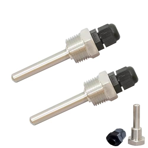 2 Stück 50mm Tauchhülse 1/2 Zoll,Multifunktional 8 x 50mm Tauchhülse,Edelstahl Material,Geeignet Für Temperaturfühler Thermoelementhülsen Tauchschutzrohre,Blindschlauch Für Solarenergie,Wasserspeicher
