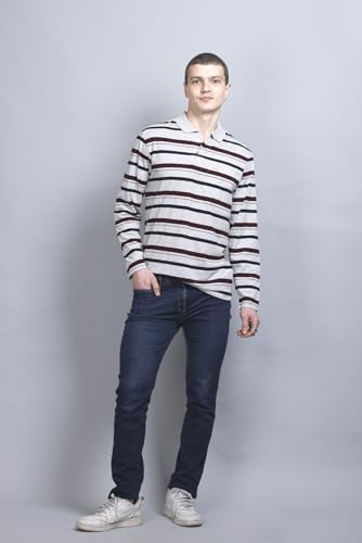 Image of Full Sleeve Polo T Shirt for Men Cotton with Pocket and Collar - Regular Fit Tshirt