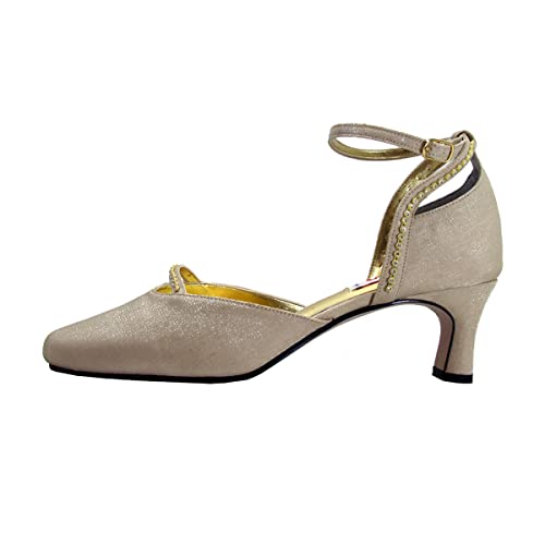 Floral Pansy Women's Wide Width Ankle Strap Dress Pumps3