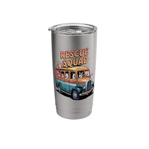 Rescue Squad Vintage Cartoon Shelter Dog Humor Scene Stainless Steel Insulated Tumbler
