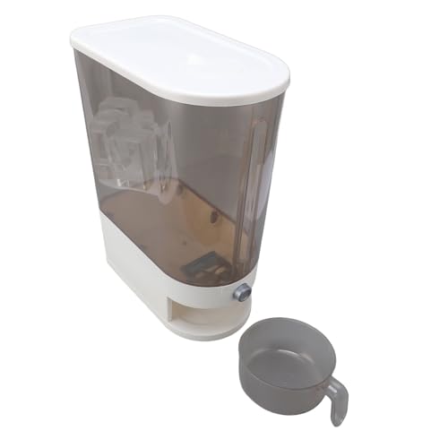 aqxreight Distributore di Riso con Tazza Contenitore per Cereali Sigillato per Alimenti Secchi da 10 Kg in PP per l'organizzazione della della Dispensa 17,5x39,5 Cm/6,9x15,6 Pollici Il Che Entra