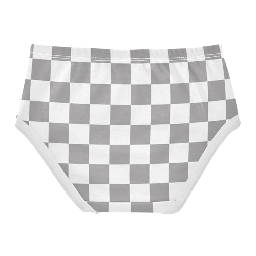 Gray and White Buffalo Checkered Toddler Girls's Underwear 2T2