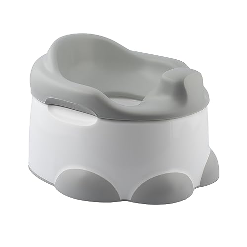 Bumbo Step N' Potty   Orinal Bebé 3 en 1: Orinal, Reductor WC Niños y Taburete Infantil   Diseño Ergonómico, Antideslizante y Portátil   Adaptador WC y Alzador   Desde 18 Meses   Color Gris