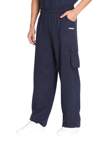 Image of CHKOKKO Men's Baggy Track Pants for Gym Workout Running Casual Wear Sports Lower with Pockets Adjustable Drawstring Waist Lightweight Quick Dry Activewear Fitness