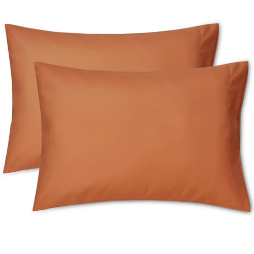 Image of EXQ Home Toddler Pillowcases 13x18 Travel Pillow Case Set of 2, Small Pillow Case Fits Baby Pillow Sized 12x16, 13x18, Kids Pillowcases 2 Pack Machine Washable with Envelope Closure(Umber)