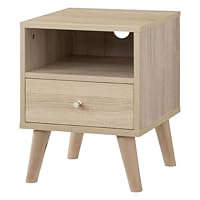 Amazon｜ぼん家具 サイドテーブル ベッド横 低い 引き出し付き 幅35.1