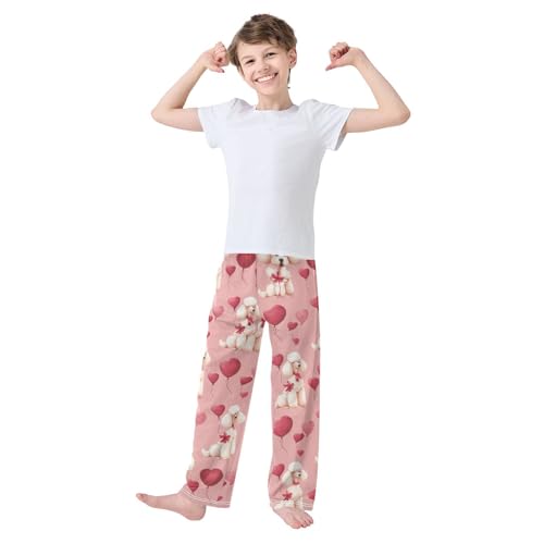 ZZXXB Poodle Balloons Boys Long Pants Soft Trousers Elastic Waist Kids Lounge Bottoms with Pockets S-XL3