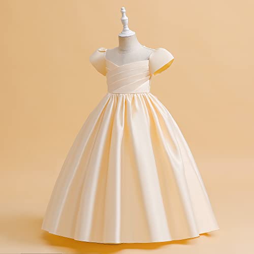 Flower Girls Dresses Formal Party Girl Wedding Dresses Vintage Satin Child Princess Communion Pageant Prom Gowns3