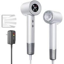 Hair Dryer, Blow Dryer with Diffuser, with 110,000 RPM Motor Professional High-Speed Blow Dryer for Fast Drying, Low Noise Ionic Hair Dryer, 4 Temps & 2 Speeds, for Home, Salon, White