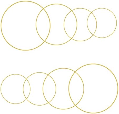 12 Pièces Anneaux en Métal Doré Cercle Nu en Métal pour Attrape Rêve pour Cerceaux en Macramé
