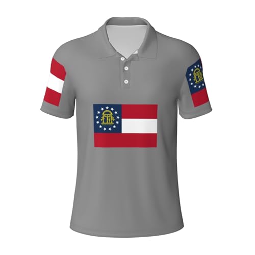 Chemise sport homme drapeau Géorgie manches courtes fitness et randonnée de plein air