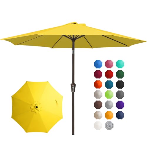 Image of JEAREY 10FT Outdoor Patio Umbrella, Market Umbrella, Yellow