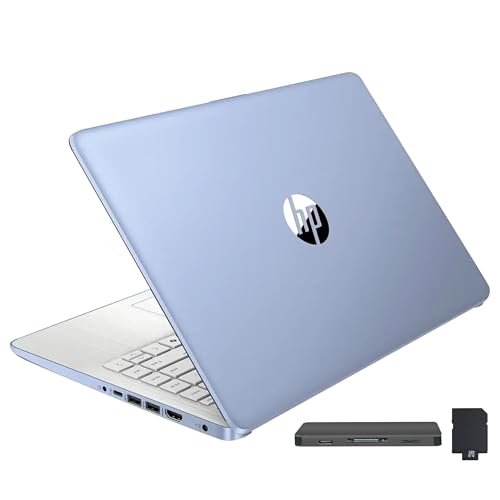 Image of HP Stream 14 inch Laptop with AI Copilot, Flagship for Students & Business, 13th Gen Intel 4-Core, 4GB RAM, 256GB Storage (128GB UFS + 128GB Docking Station), Office 365 1-Year, Win 11 S, Sky Blue