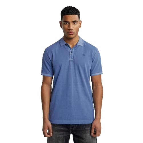 G-Star Dunda Overdyed Slim Polo, Azul Dutch Blue Gd D11595-D756-H177 , L Hombres G-Star Dunda Overdyed Slim Polo, Azul Dutch Blue Gd D11595-D756-H177 , L Hombres