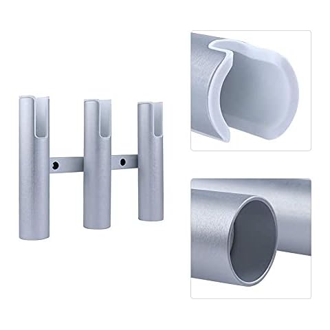 Aluminium Fishing Rod Holder, 3 Tubes Linked Rod Holder, Wall-Mounted Rod Rack for Marine Boat, Yacht, Camper, RV Cover
