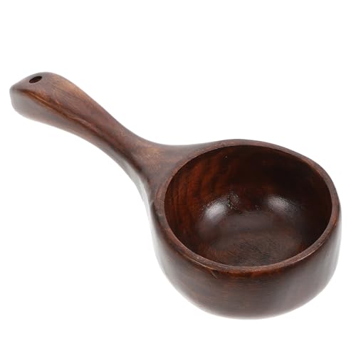 Artibetter 楠木老漆木製水? 木製短柄スプーン 吊り下げ付き 軽量コンパクト キッチン用家用多目的調理ツール ご飯用木製しゃもじ 食品店や飲