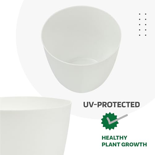 Image of Kuber Industries (Pack of 4) Flower Pot | (5 Inch) Plain Cool Plant Stand | Fuldani for Home Decor | Phooldaan for Terrace, Garden | Blue & White