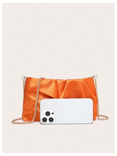 Image of GORGLITTER Women's Evening Bag Birthday Wedding Party Prom Handbag Small Dressy Formal Purse Pleated Satin Clutch