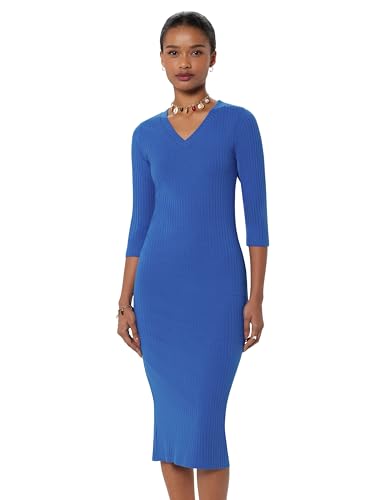 Image of barcino Women's Cotton Blend Midi Bodycon Dress