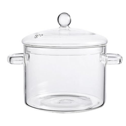 Giwnhvx - Olla de cristal para cocina (1,9 L/64 onzas, resistente al calor, con tapa, apta para microondas y lavavajillas