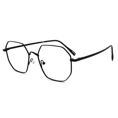 Montura de gafas de metal para hombre y mujer negro c4 ligera