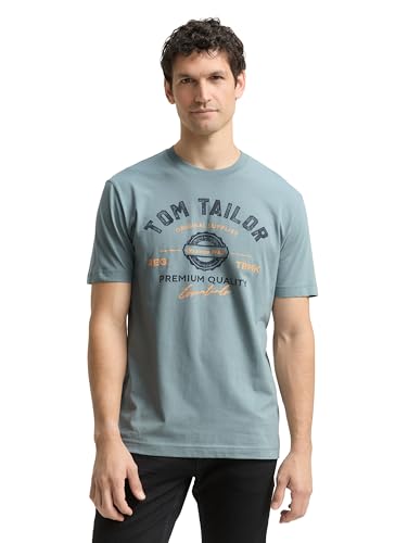 TOM TAILOR Camiseta para Hombre, 27475 - Gris Menta, M