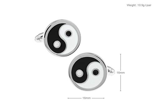 Mancuernillas Daesar hombre plata Ying Yang boda miniatura 5