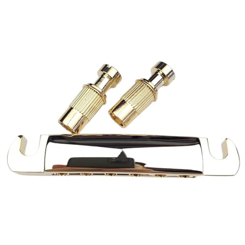 ギターブリッジとサドル EPI LP SGエレキギター用ブリッジストップバーテールピース アンカーとスタッド付き(Gold)