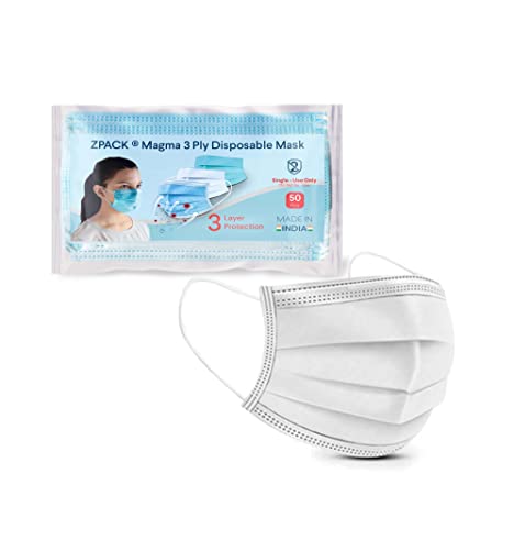 Image of Zpack Magma 3 Ply Spunbond Disposable Mask with nosewire for dust pollution surgical