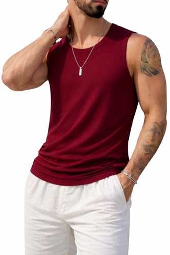 Image of Veirdo Men's Sleeveless Cotton T-Shirt, Solid Plain Sando for Beach Wear, Casual Wear & Summer Comfort, Comfortable Fabric (Sizes S to 2XL) (Pack of 3)