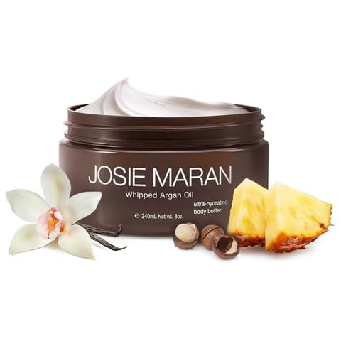 Josie Maran Whipped Argan Oil Body Butter - Skin Firming Cream with Whipped Shea Butter, Avocado Oil & Essential Fatty Acids - Cruelty-Free Skincare - Blissful Beach (8 Oz) Cover
