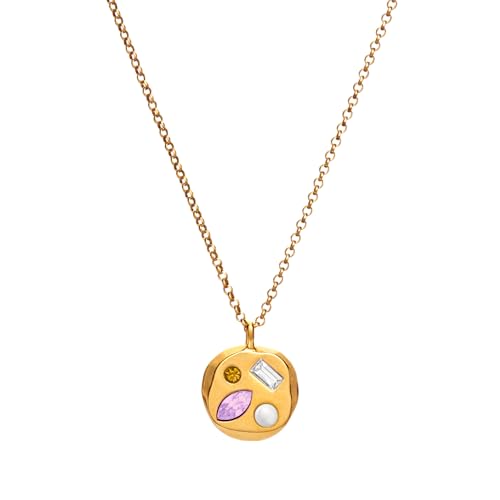 Birthdate 14k Gold Necklace for Women, The June Twenty-Fifth Pendant - 16-20in Adjustable 14 Karat Gold Chain with Lobster Clasp - Cadenas de Oro 14k Puro Para Mujer, Ladies Jewelry Birthstone