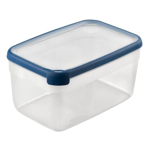 Curver Boîte alimentaire rectangulaire multi usage 6,5L en polypropylène 100% recyclé, 30x20x15,5 cm, adapté au Micro-Ondes, Lave-Vaisselle, Congélateur- Bleu