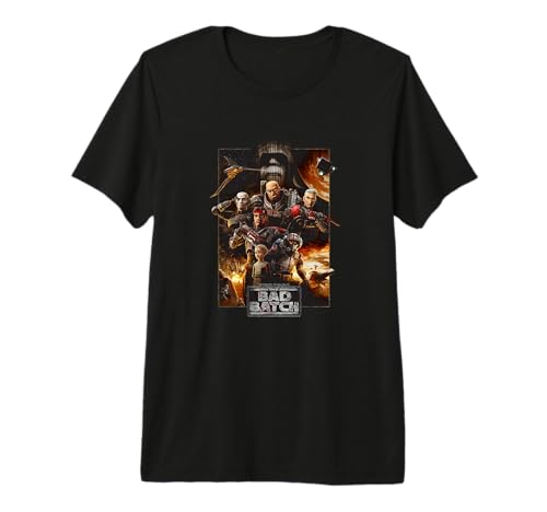 T-shirt Star Wars The Bad Batch en coton premium avec impression graphique de groupe pour fan