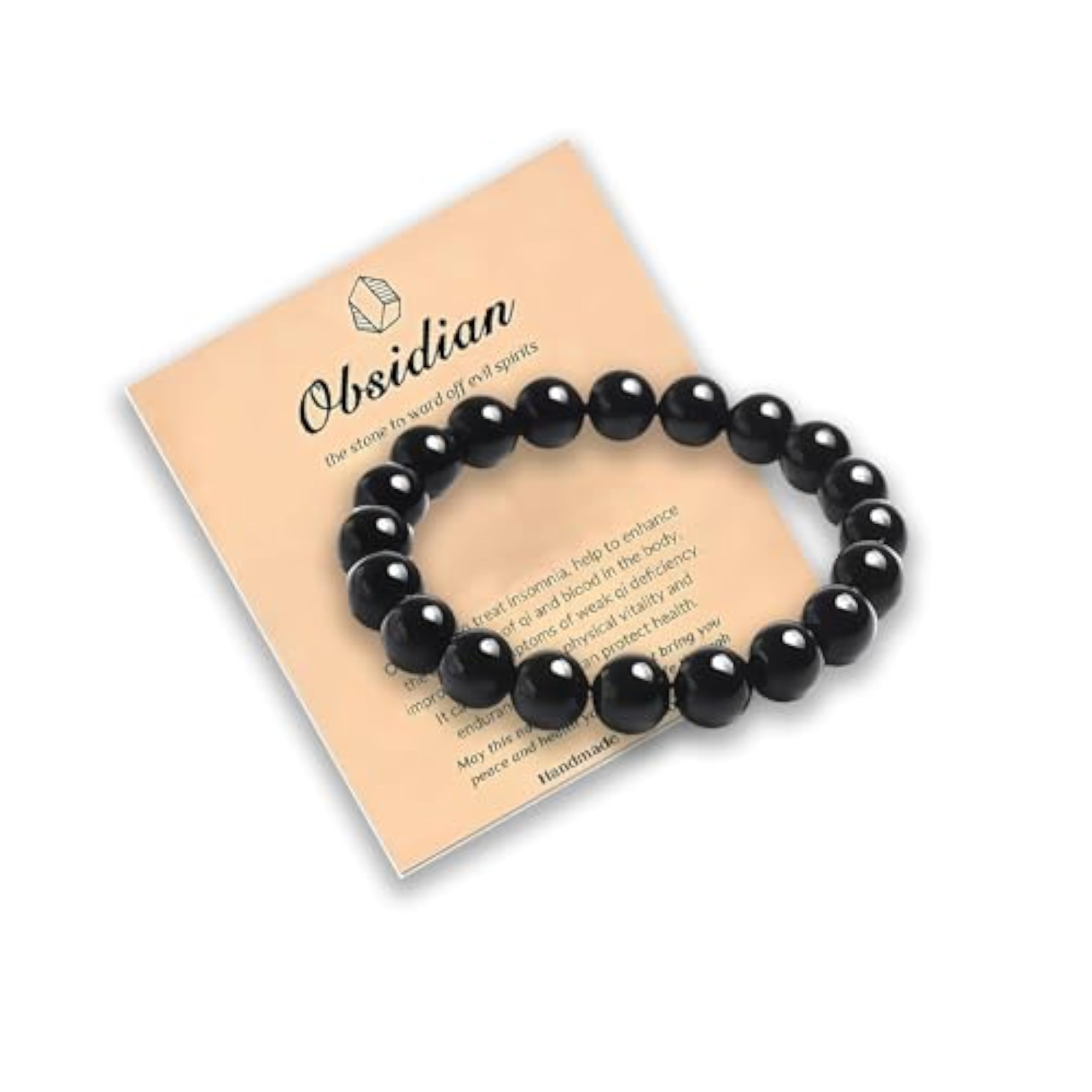 DmDoyy Pulsera De Piedra Natural Negra, Pulsera Turmalina De Piedras Preciosas, Pulsera Curativa, Para Mujer Y Hombre Pulsera De Piedras Naturales Unisex