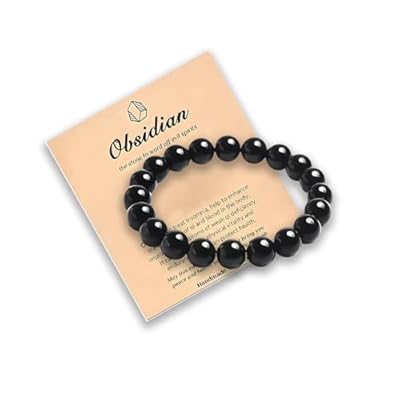 DmDoyy Pulsera De Piedra Natural Negra, Pulsera Turmalina De Piedras Preciosas, Pulsera Curativa, Para Mujer Y Hombre Pulsera De Piedras Naturales Unisex | Ya disponible en tu tienda friki favorita! En mundofriki.es!