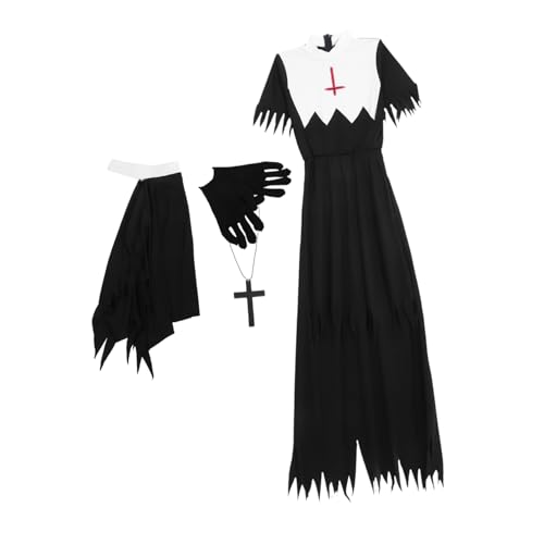 POPETPOP 1 juego Disfraz de Muñeca Zombie para Halloween con Accesorios de Cosplay Negro Aterrador y Decorativo para de Cosplay