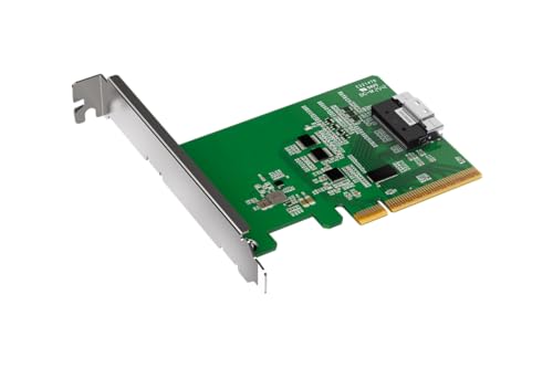 ICY DOCK PCIe 4.0 x8 NVMe Adapterkarte mit 1 x SlimSAS 8i (SFF-8654) Anschluss & Redriver (PCIe Bifurcation erforderlich) - EXLink MB409A4