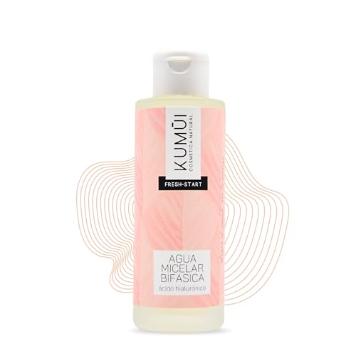 Agua Micelar Bifásica de ácido hialurónico - Limpiador Facial Natural y BIO con pebióticos - Tónico y Desmaquillante gracias a su aceite limpiador - KUMUI - 100ml